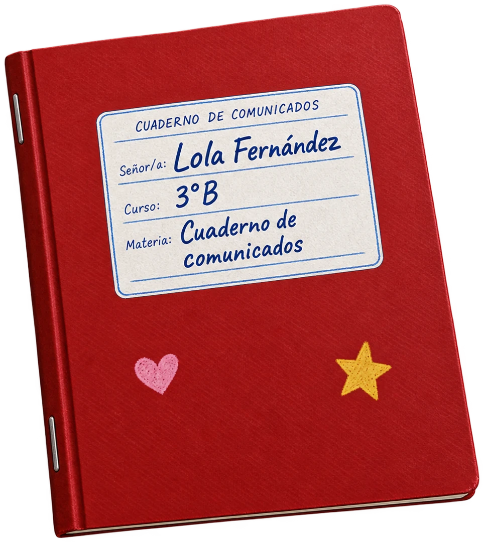 Cuaderno de comunicados rojo